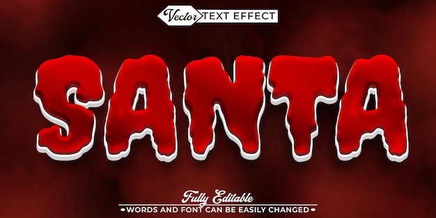 plantilla de efecto de texto editable de Santa Claus