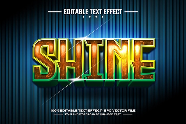 Plantilla de efecto de texto editable Shine 3D