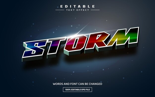 Plantilla de efecto de texto editable Storm 3D