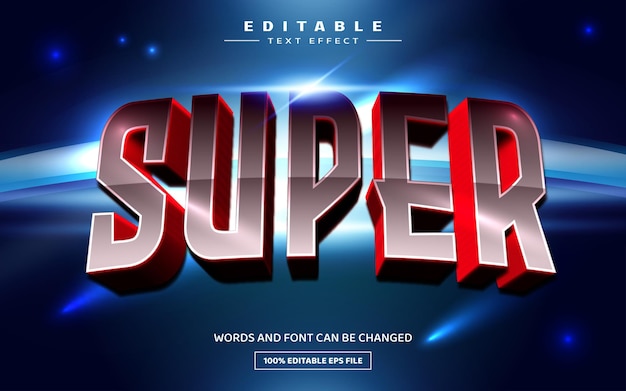 Plantilla de efecto de texto editable Super 3D