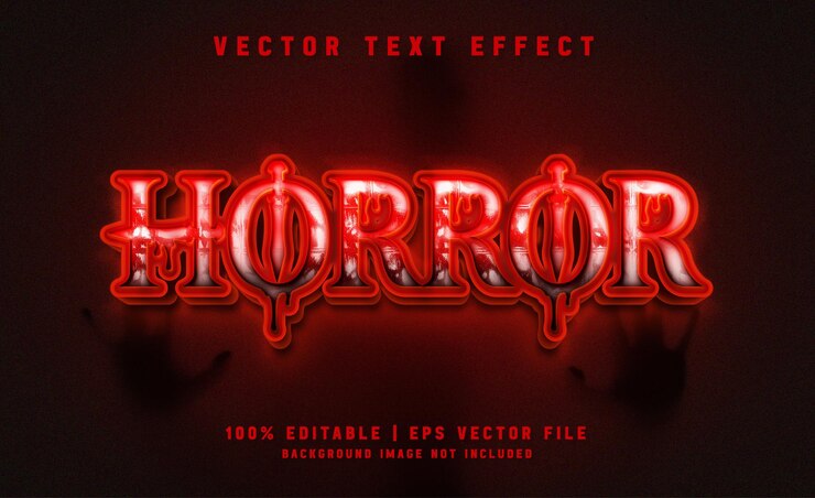 Vector plantilla de efecto de texto editable de terror
