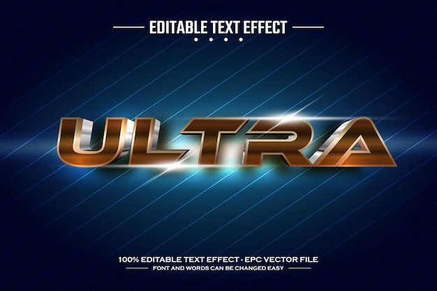Plantilla de efecto de texto editable ultra 3D