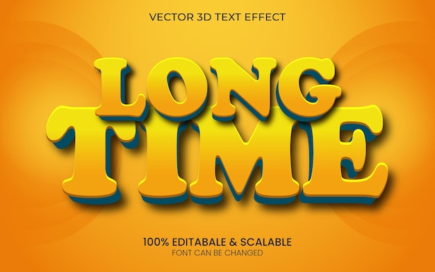 Plantilla de efecto de texto editable de vector 3d durante mucho tiempo