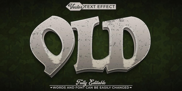Plantilla de efecto de texto editable de vector antiguo histórico antiguo