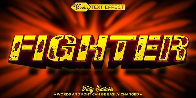 Plantilla de efecto de texto editable de vector de bombero de juego