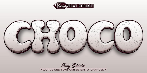 Plantilla de efecto de texto editable de vector de Choco lechoso