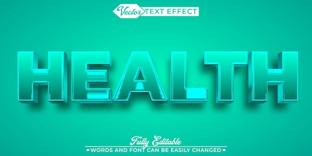 plantilla de efecto de texto editable de vector de curación turquesa
