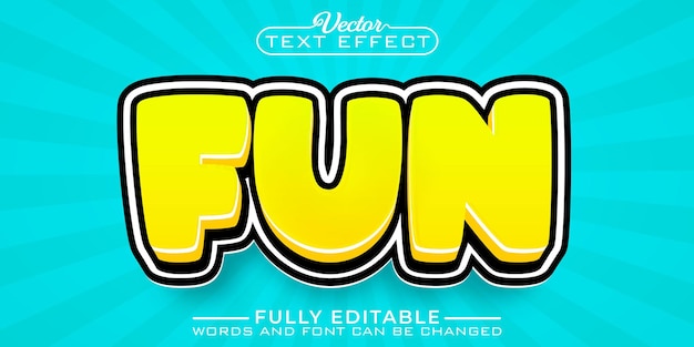Vector plantilla de efecto de texto editable de vector divertido amarillo de dibujos animados