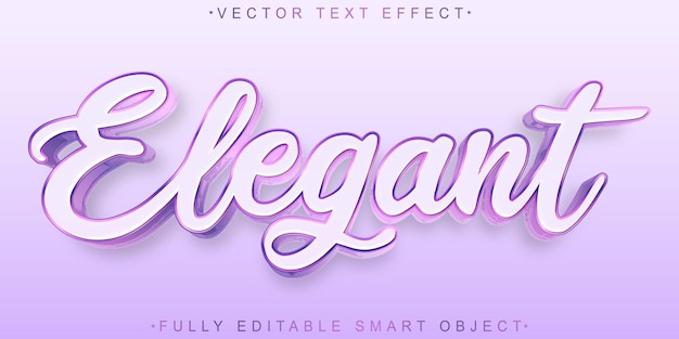 Plantilla de efecto de texto editable de vector elegante y brillante