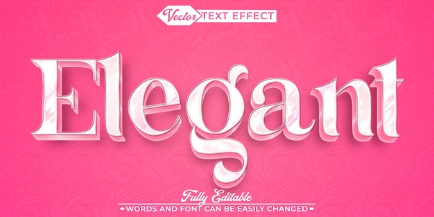 Plantilla de efecto de texto editable de vector elegante y brillante