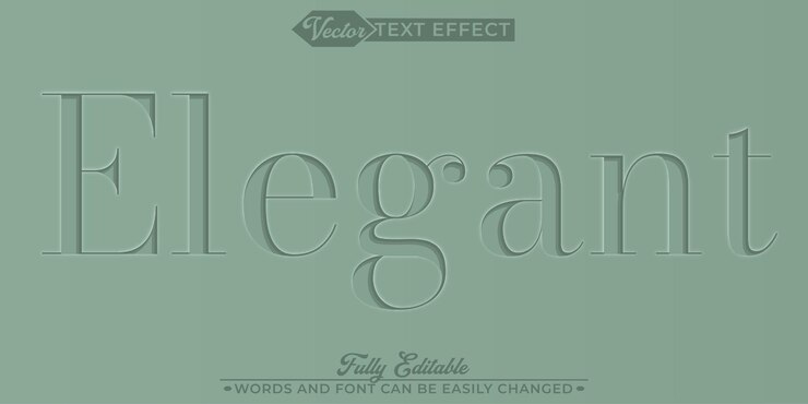 Vector plantilla de efecto de texto editable de vector elegante y brillante