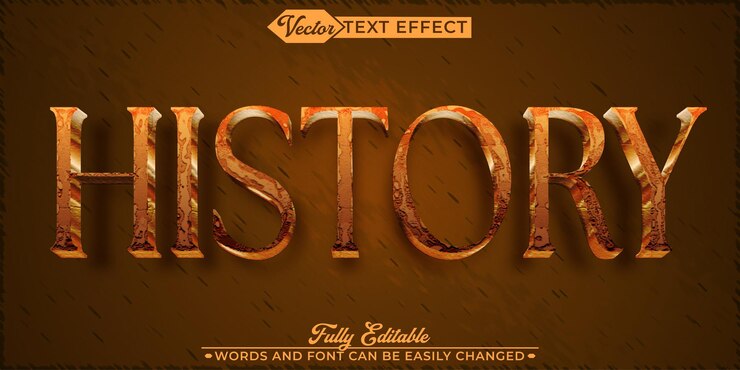 Vector plantilla de efecto de texto editable de vector de historia marrón desgastado