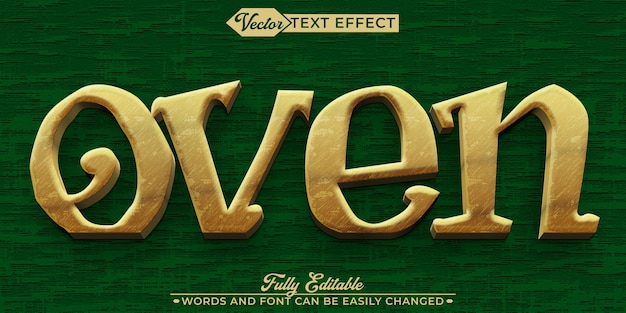 plantilla de efecto de texto editable de vector de horno verde