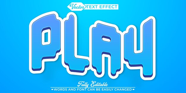 plantilla de efecto de texto editable de vector de juego de píxeles azules