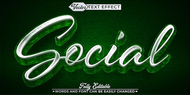 plantilla de efecto de texto editable de vector social