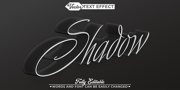 Plantilla de efecto de texto editable de vector de sombra