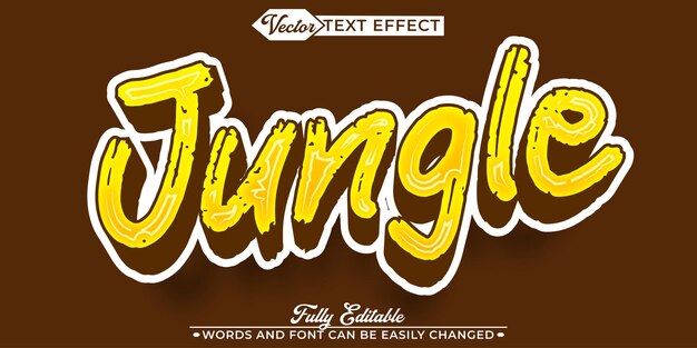 plantilla de efecto de texto editable para vectores de jungla