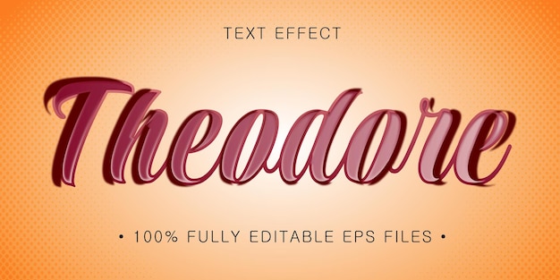 Plantilla de efecto de texto editable por vectores