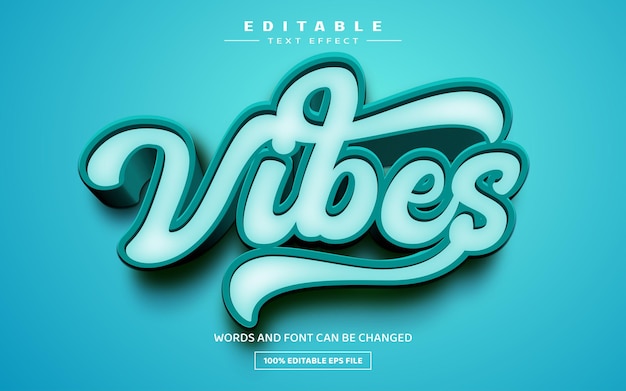 Vector plantilla de efecto de texto editable vibes 3d