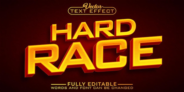 Plantilla de efecto de texto editable yellow hard race