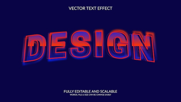 Vector plantilla de efecto de texto eps vectorial totalmente editable en 3d de diseño