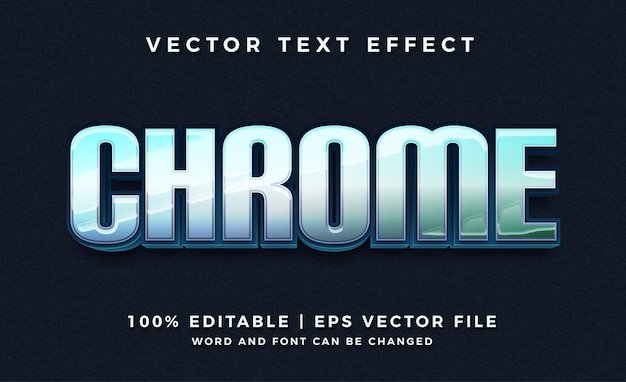 Plantilla de efecto de texto de estilo de logotipo de Chrome 3d