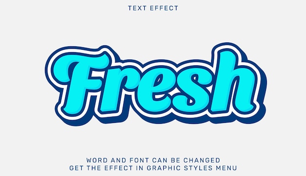 Vector plantilla de efecto de texto fresco en diseño 3d