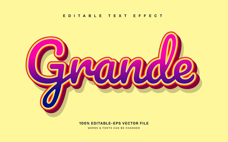 Vector plantilla de efecto de texto grande editable
