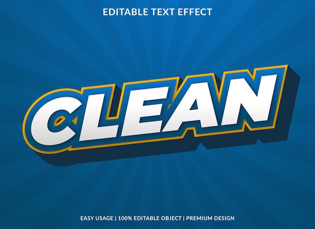 plantilla de efecto de texto limpio estilo premium