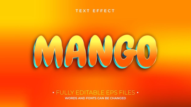 Plantilla de efecto de texto de mango