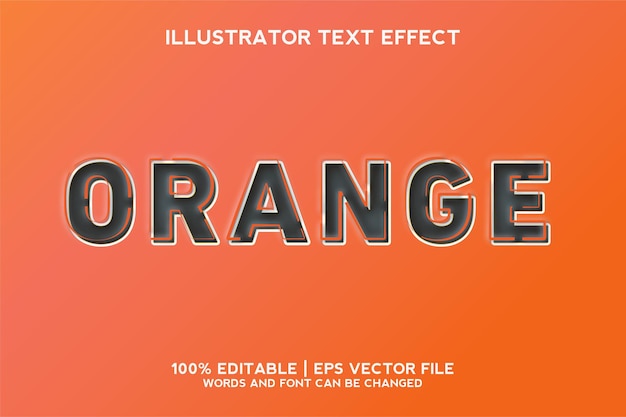 Plantilla de efecto de texto naranja