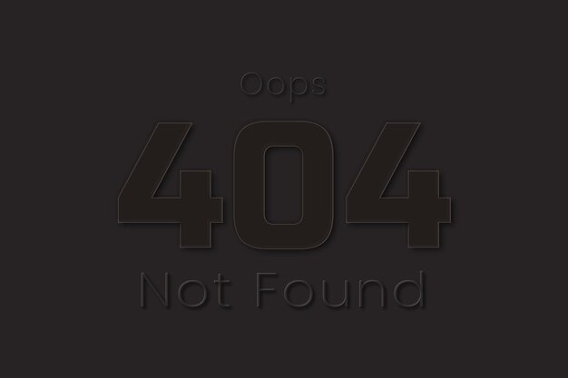 Plantilla de efecto de texto de página de error 404 no encontrada