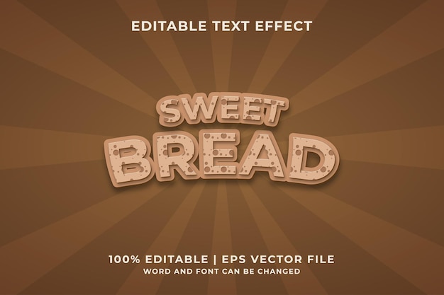 Plantilla de efecto de texto de pan dulce estilo premium Vector Premium