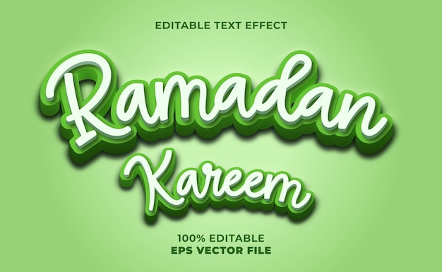 Plantilla de efecto de texto ramadan kareem 3D