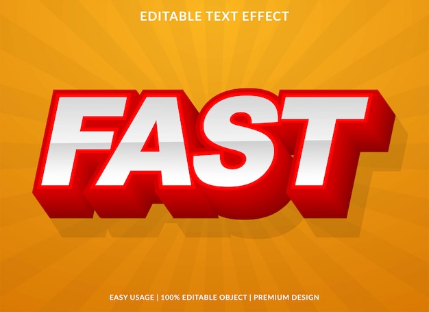 plantilla de efecto de texto rápido con estilo audaz y retro
