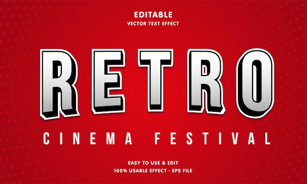 plantilla de efecto de texto retro editable