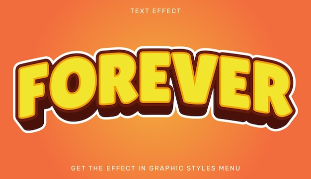 Plantilla de efecto de texto para siempre en estilo 3d