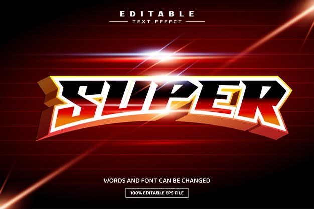 plantilla de efecto de texto super 3D editable
