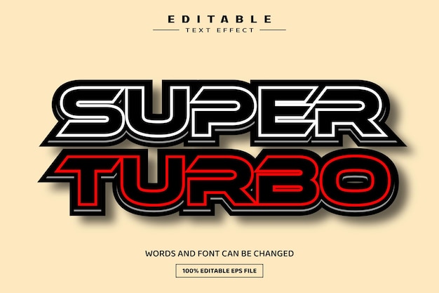 plantilla de efecto de texto super turbo 3D editable