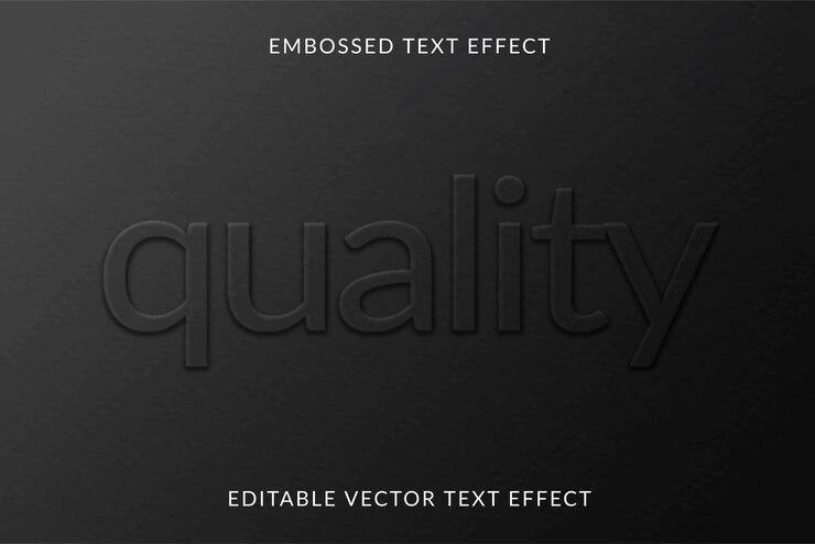 Vector plantilla de efecto de texto vectorial editable en relieve de papel oscuro con fondo texturizado