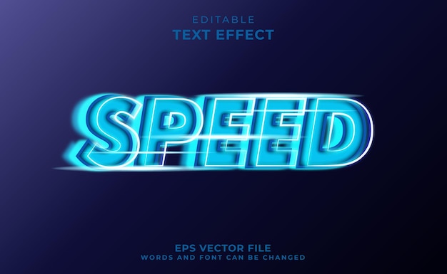 Plantilla de efecto de texto de velocidad 3D con efectos de luz