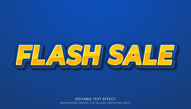 Vector plantilla de efecto de texto de venta flash con estilo minimalista y concepto de fuente en negrita uso para publicidad de marca