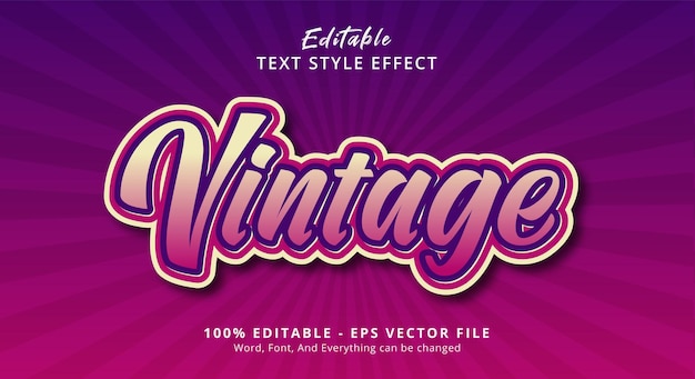 Plantilla de efecto de texto vintage editable