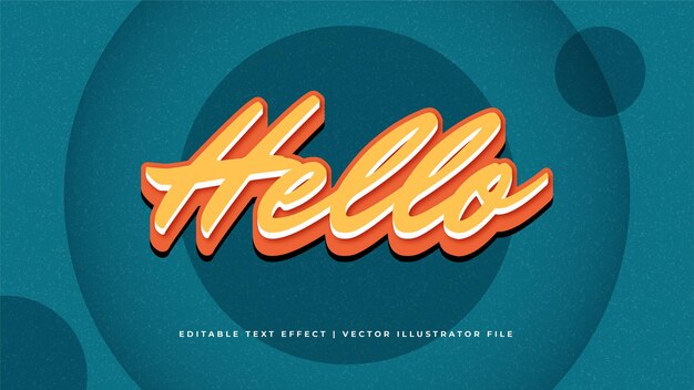 Plantilla de efecto de texto vintage retro con efecto de fuente editable de estilo 3D para ilustrador