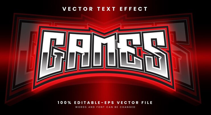 Vector plantilla de efectos de texto editable en 3d para juegos con estilo deportivo