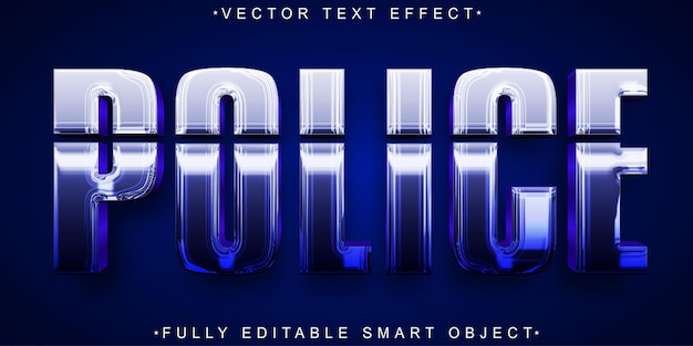 La plantilla de efectos de texto editable de Blue Police Cops Vector