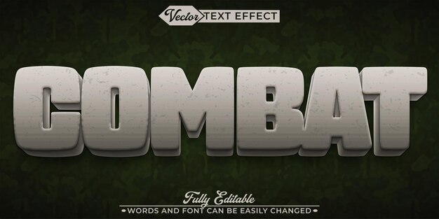 Plantilla de efectos de texto editable para el vector de combate