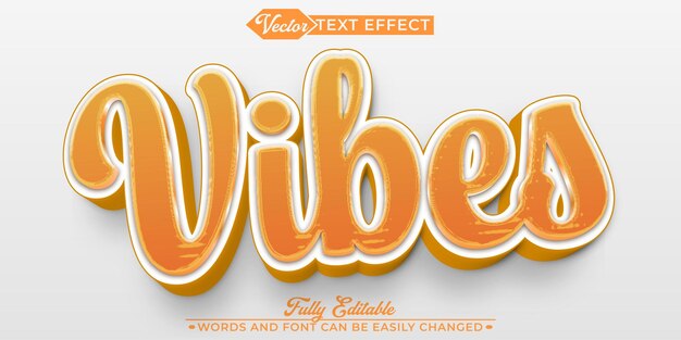 plantilla de efectos de texto editable para el vector Orange Vibes de dibujos animados