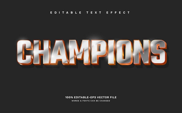 La plantilla de efectos de texto editables de los campeones