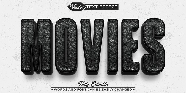 plantilla de efectos de texto editables para películas grises